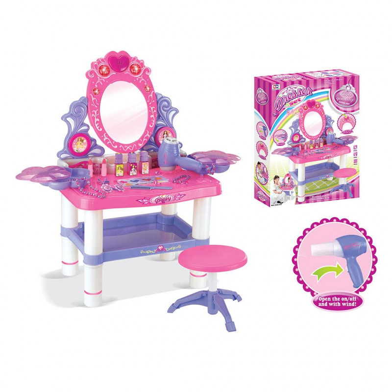 Detský toaletný stolík so stoličkou a príslušenstvom Baby Mix