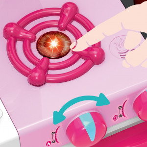 Detská kuchynka Baby Mix malý Malý šéfkuchár + príslušenstvo ružová