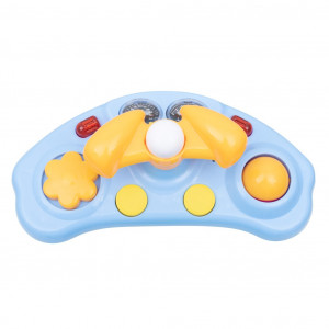 Dětské chodítko Baby Mix s volantem a silikonovými kolečky modré