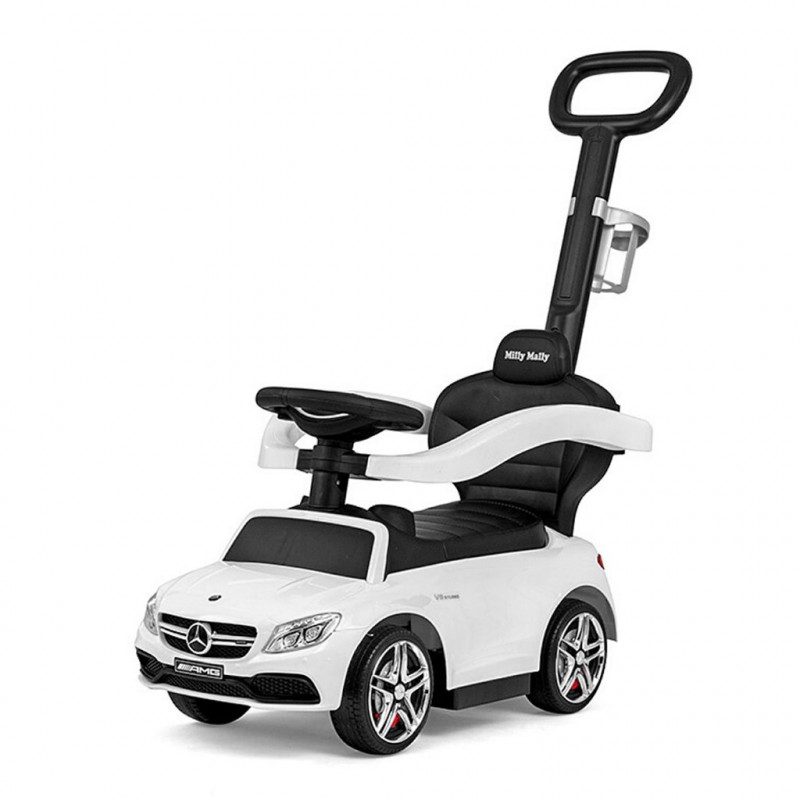 Detské odrážadlo s vodiacou tyčou Mercedes Benz AMG C63 Coupe Milly Mally white