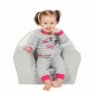 Detské kreslo z Minky New Baby Líška sivé