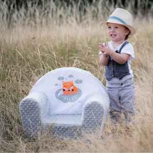 Detské kreslo z Minky New Baby Líška sivé