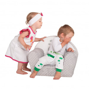 Detské kreslo z Minky New Baby Líška sivé