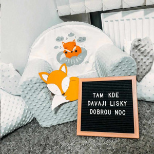 Detské kreslo z Minky New Baby Líška sivé