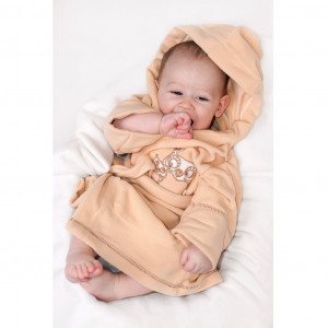 Detský župan New Baby 3 Sovičky hnedý