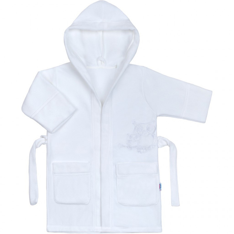 Dětský župan New Baby 2 Sovičky bílý