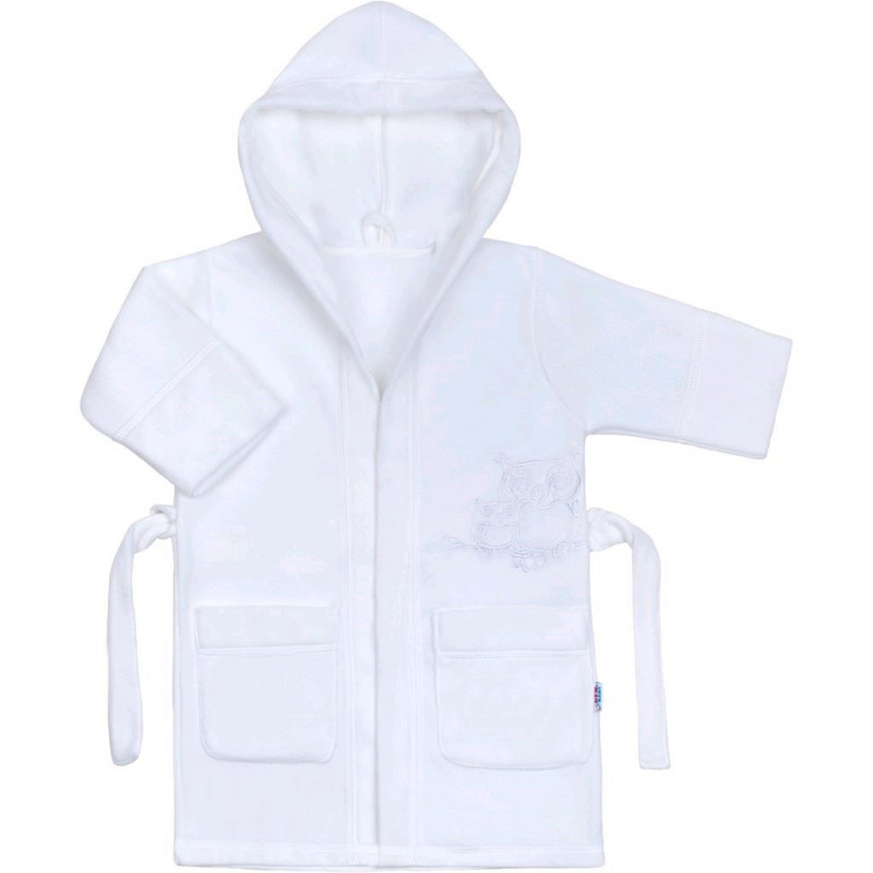 Dětský župan New Baby 1 Sovičky bílý