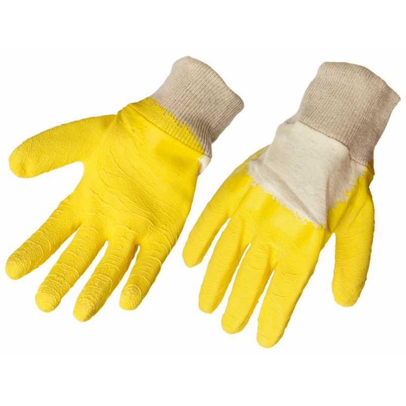 Rukavice bavlna, máčené v latexu, polomáčené 9971