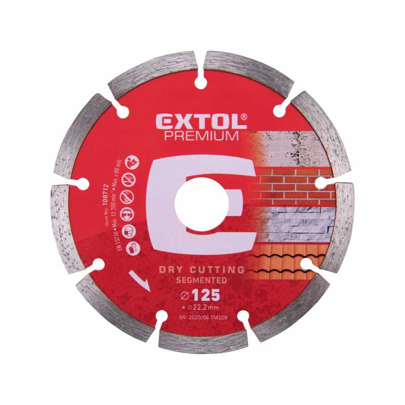 Kotúč rezný diamantový segmentový 125mm, Extol Premium 108712