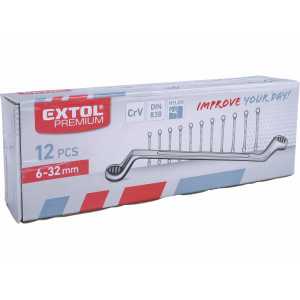 Kľúče očkové vyhnuté 12-dielna sada 6-32mm, Extol Premium 6233