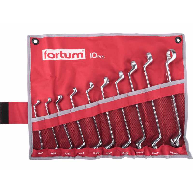 Očkové klíče, 6-24, 27mm, 10-dílná sada, FORTUM 4730301