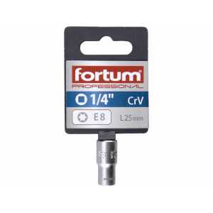 Hlavice nástrčná, 1/4'' vnitřní torx E8, Fortum, 4701708