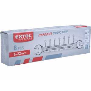 Kľúče vidlicové 8-dielna sada, 6-22mm, Extol Premium 6119