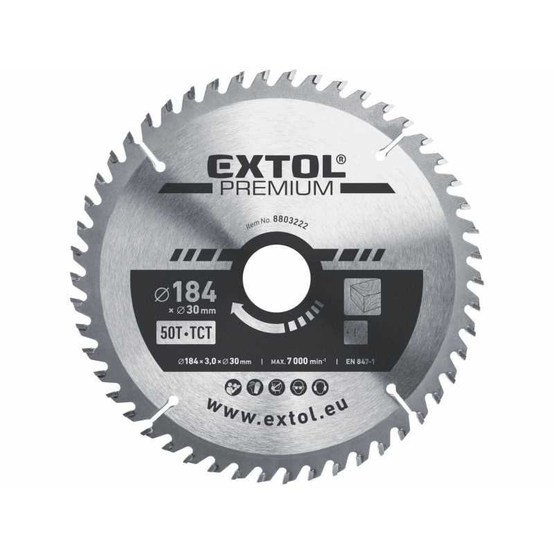 Kotouč pilový, 184x2,2x30mm, 50z, Extol Premium 8803222
