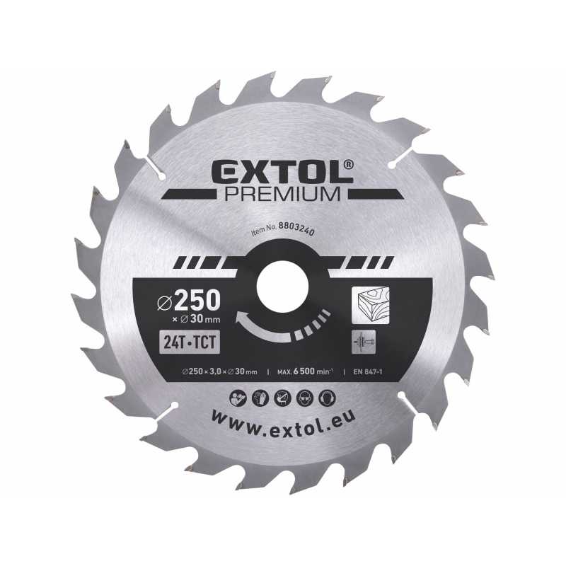Kotouč pilový, 250x2,2x30mm, 24z, Extol Premium 8803240