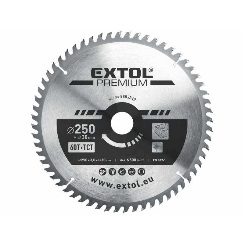 Kotúč pílový 250x2,2x30mm, 60z, Extol Premium 8803242