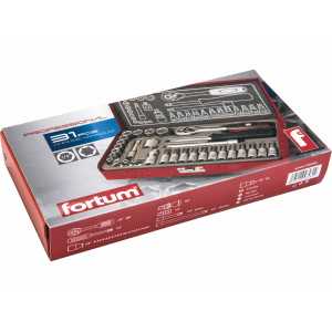 Klíče nástrčné 1/4´´, 4-14mm, 31-dílná sada, Fortum, 4700003