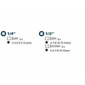 Klíče zástrčné imbus, 2-14mm, 18-dílná sada, Fortum, 4700008