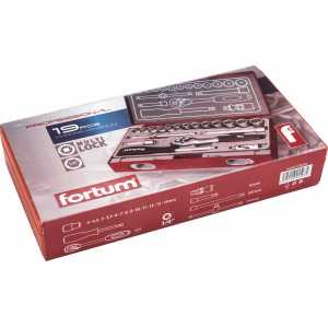 Kľúče nastrčné 1/4'' MultiLock 4-14mm, 19-dielna sada, Fortum, 4700031