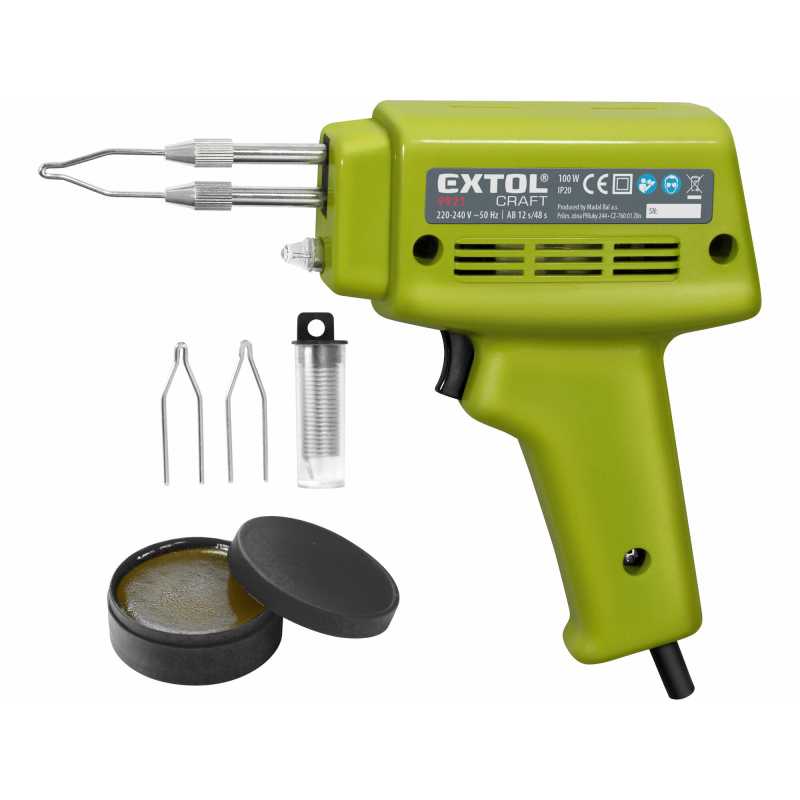 Pištoľ spájkovacia, príkon 100W, kufor, Extol Craft 9921