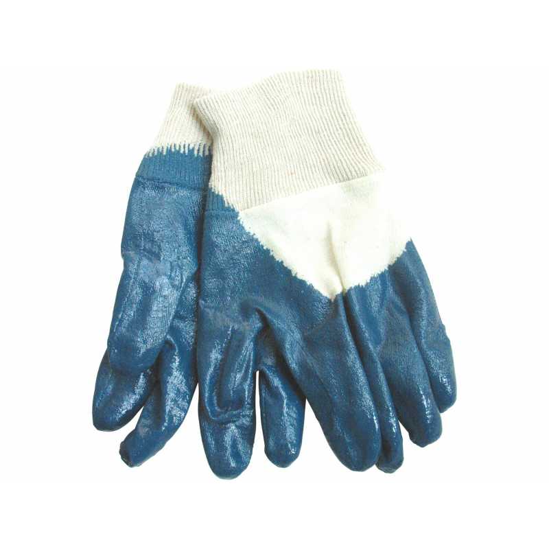 Rukavice bavlna, máčané v nitrile, polomáčané