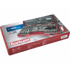 Kľúče nástrčné 1/4'', 4-14mm, 45-dielna sada, Fortum, 4700013