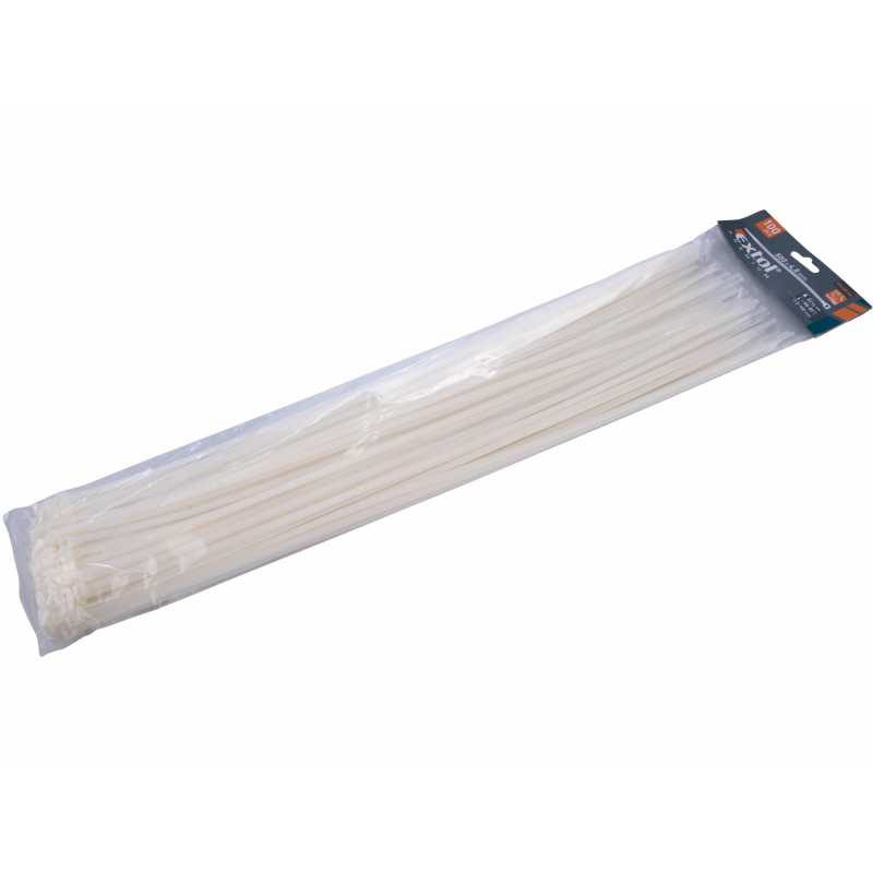 Pásky sťahovacie biele, 4,8x500mm, Extol Premium 8856118