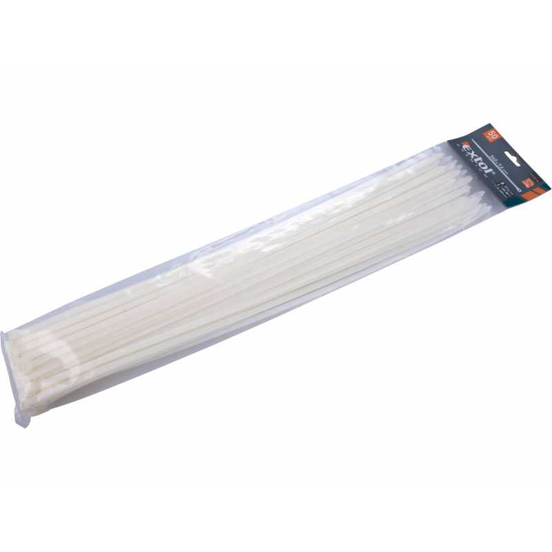Pásky sťahovacie biele, 7,6x540mm, Extol Premium 8856122