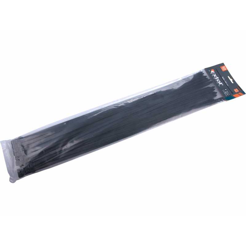Pásky sťahovacie čierne, 7,6x540mm, Extol Premium 8856172