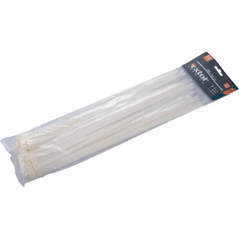 Pásky sťahovacie biele, 7,6x380mm, Extol Premium 8856120