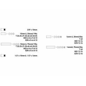 Hroty HEX-TORX-XZN, 51-dielna sada, Extol Premium 8818200