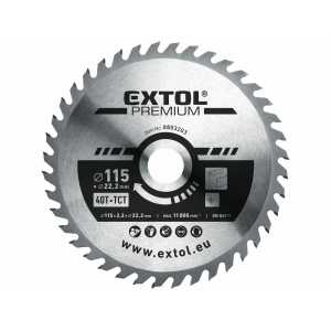 Kotouč pilový, 115x1,3x22,2mm, 40zubů, Extol Premium 8803203