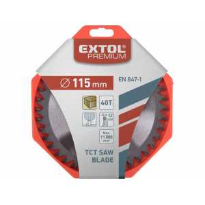 Kotouč pilový, 115x1,3x22,2mm, 40zubů, Extol Premium 8803203