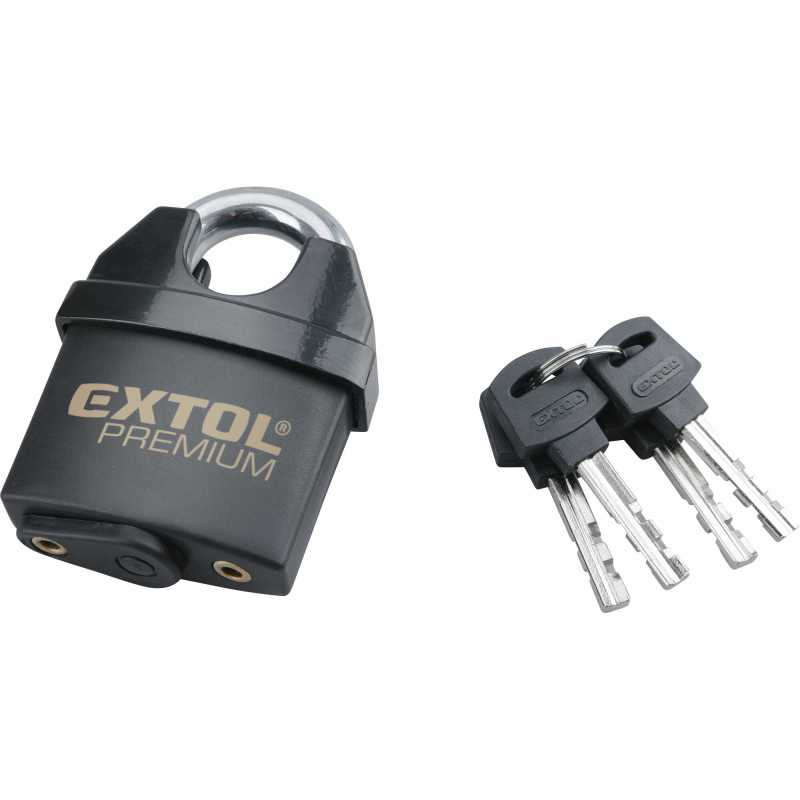 Zámok visiaci bezpečnostný vodeodolný, 4 kľúče, 60mm, Extol Premium 8857760