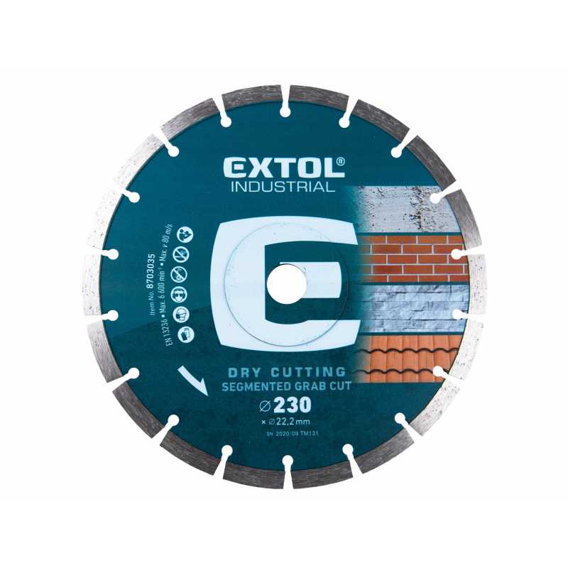 Kotouč řezný diamantový Grab Cut, 230mm, EXTOL INDUSTRIAL, 8703035