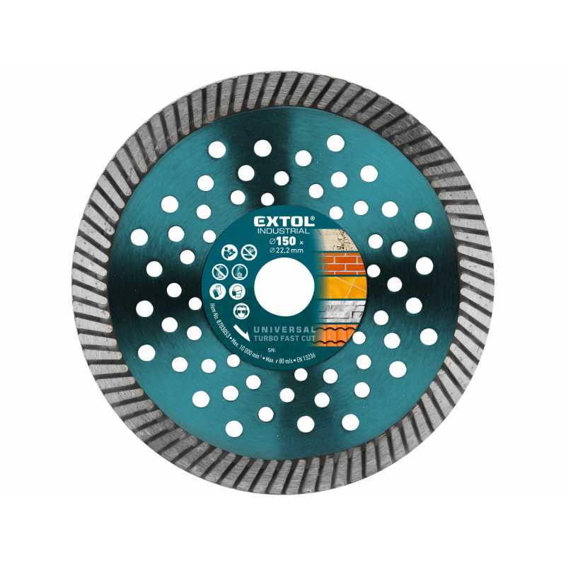 Kotúč rezný diamantový Turbo Fast, 150mm, Extol Industrial 8703053
