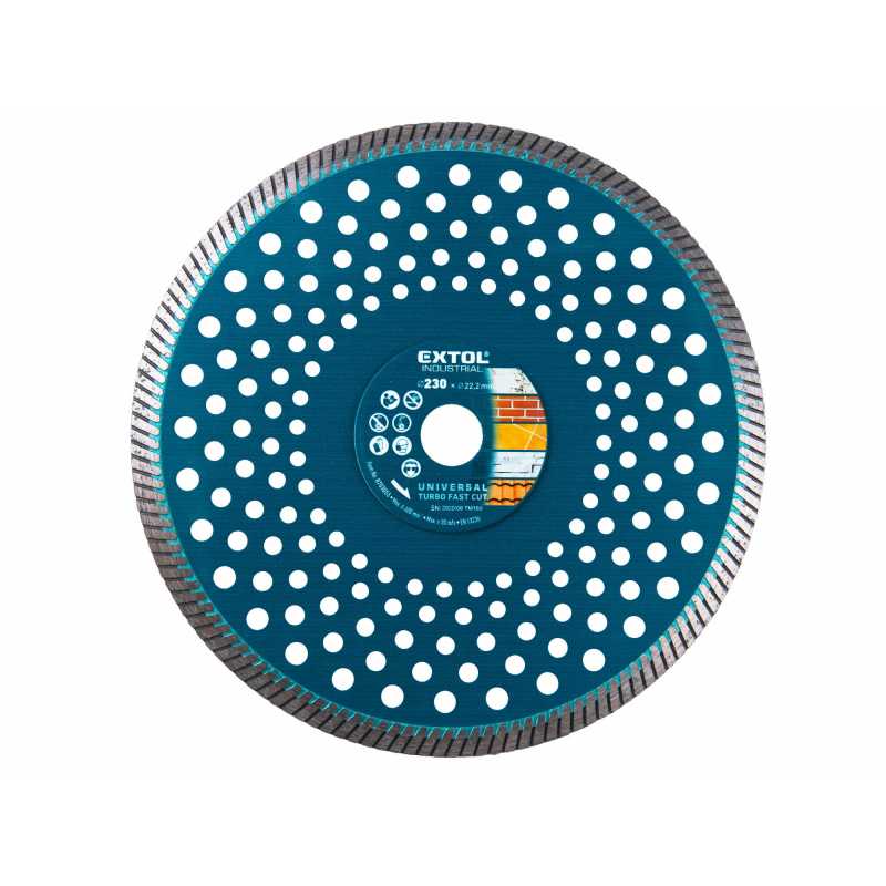 Kotouč řezný diamantový Turbo Fast, 230mm, Extol Industrial 8703055