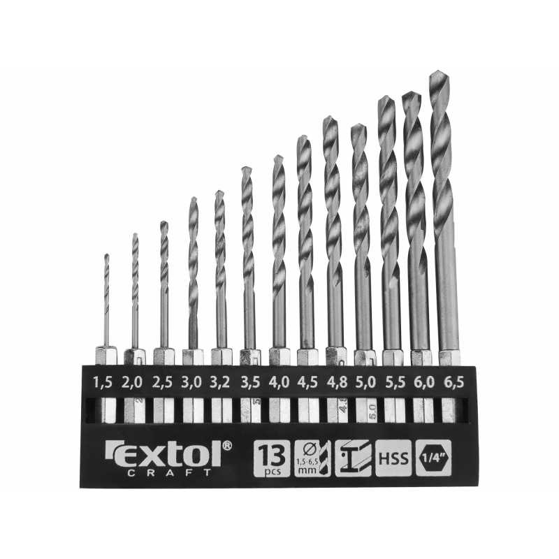 Sada vrtáků do kovu 1.5-6.5mm s 1/4", Extol Craft 11140