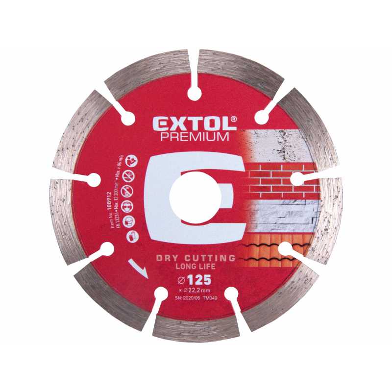 Kotúč rezný diamantový segmentový Long Life 125mm, Extol Premium 108912