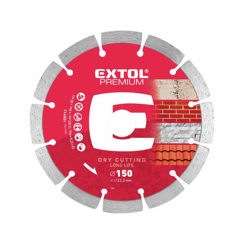 Kotúč rezný diamantový segmentový Long Life 150mm, Extol Premium 108913