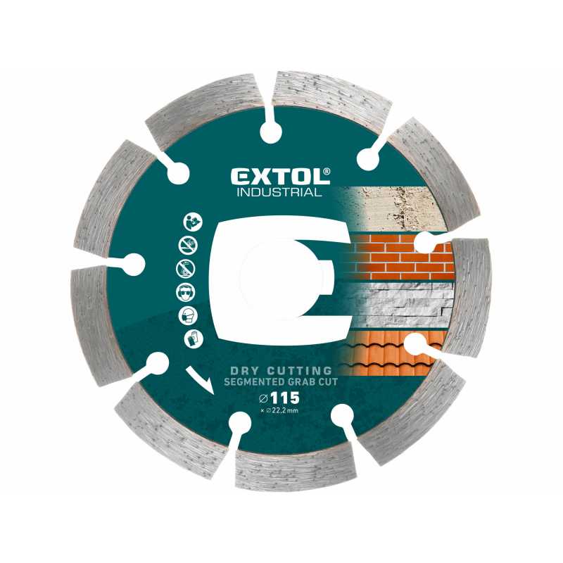 Kotúč rezný diamantový Grab Cut, 115mm, Extol Industrial 8703031