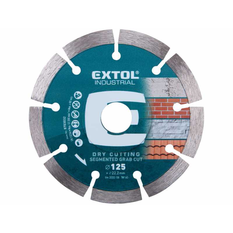 Kotúč rezný diamantový Grab Cut, 125mm, Extol Industrial 8703032