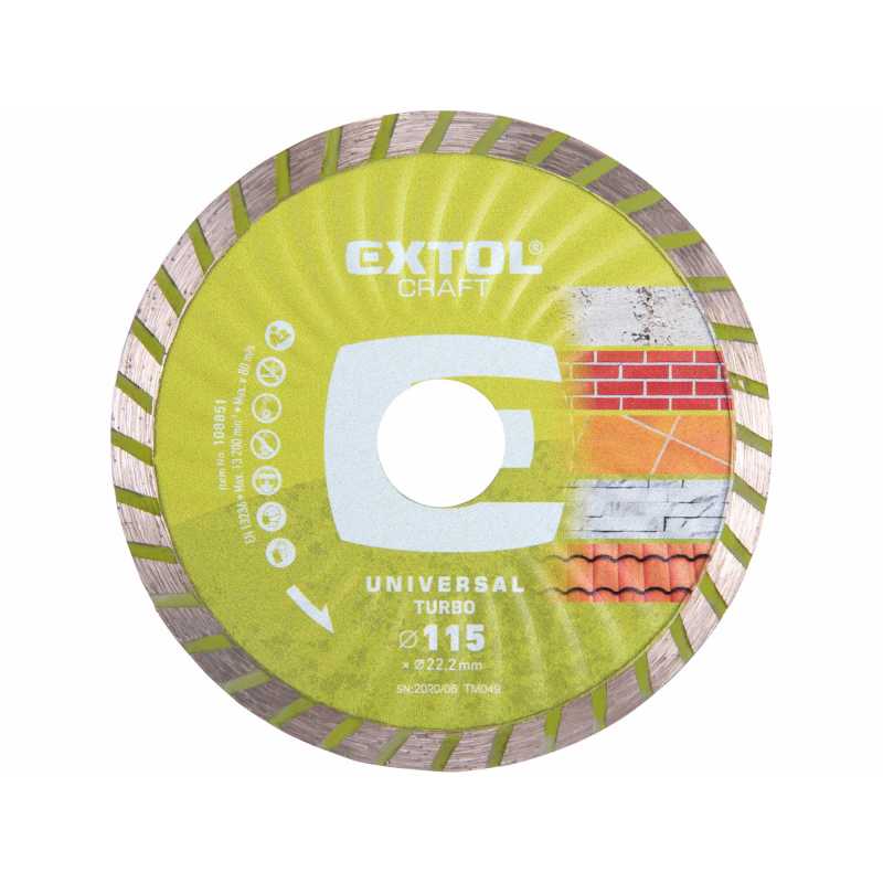 Kotúč rezný diamantový Turbo 115mm, Extol Craft 108851