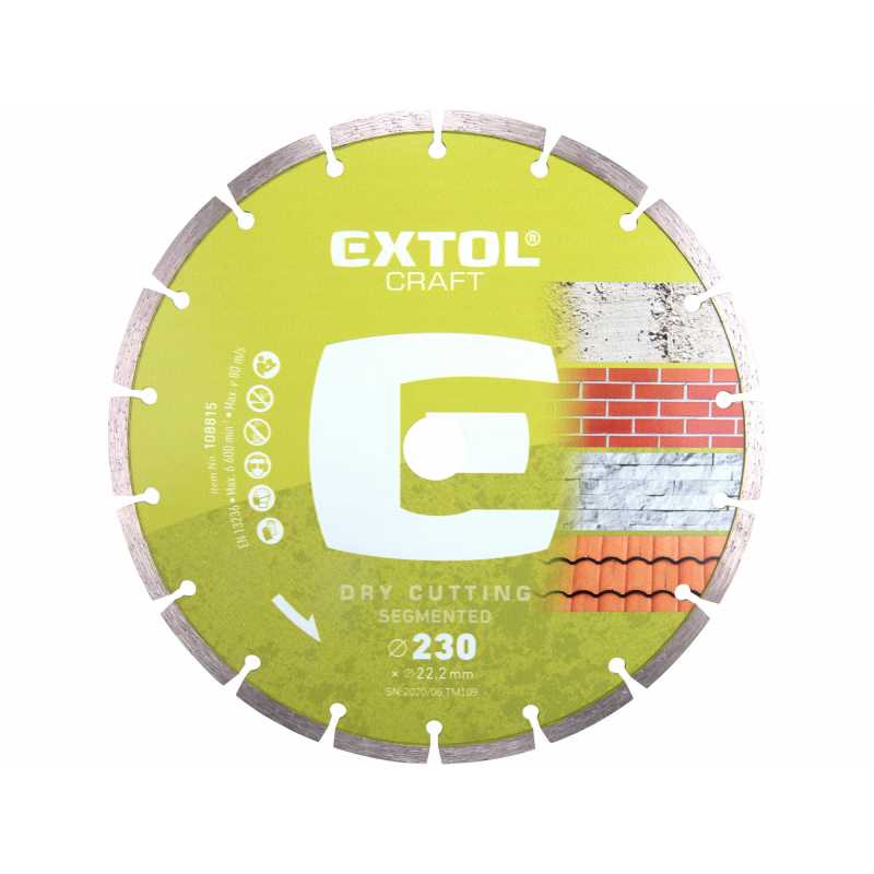 Kotúč rezný diamantový segmentový 230mm, Extol Craft 108815