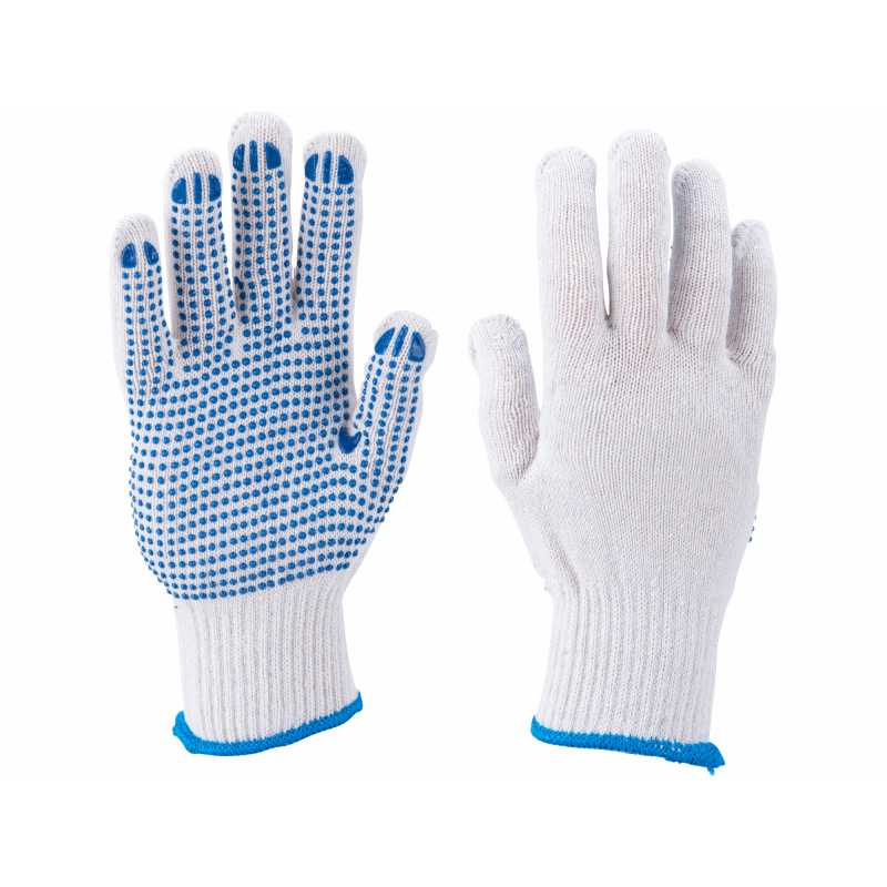 Rukavice bavlna, PVC terčíky, Extol Craft 99708