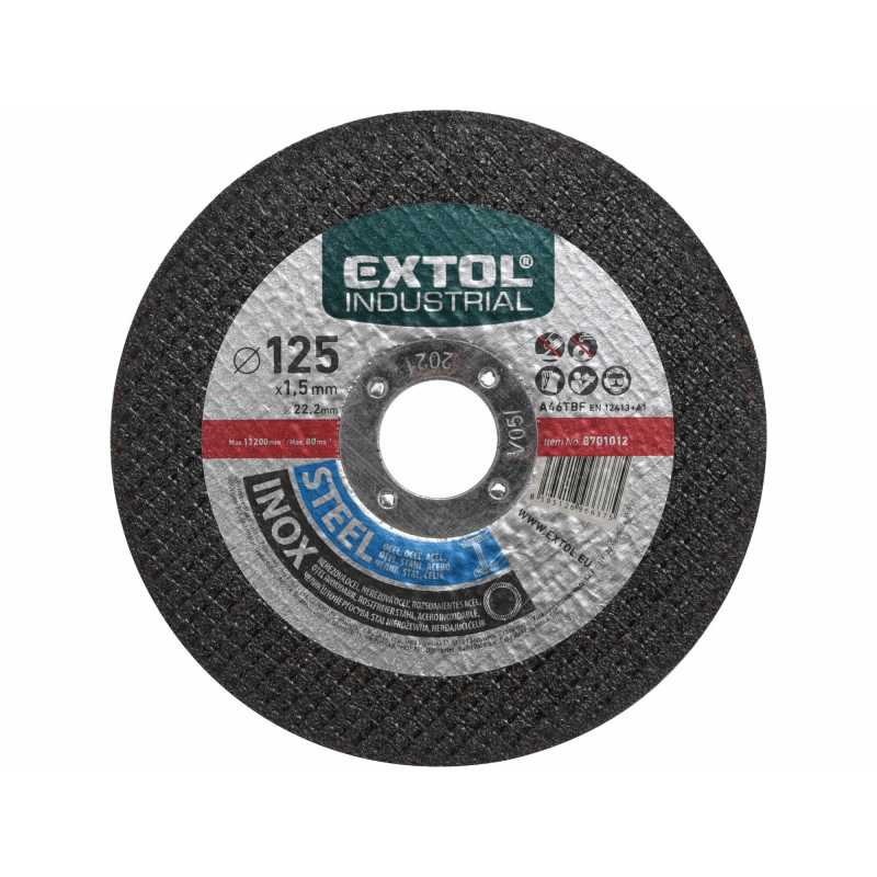 Kotúč rezný na oceľ/antikoro, 125x1,5mm, Extol Industrial 8701012