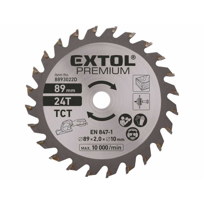 Kotouč pilový na dřevo, pr. 89mm, 24Z, Extol Premium 8893022D
