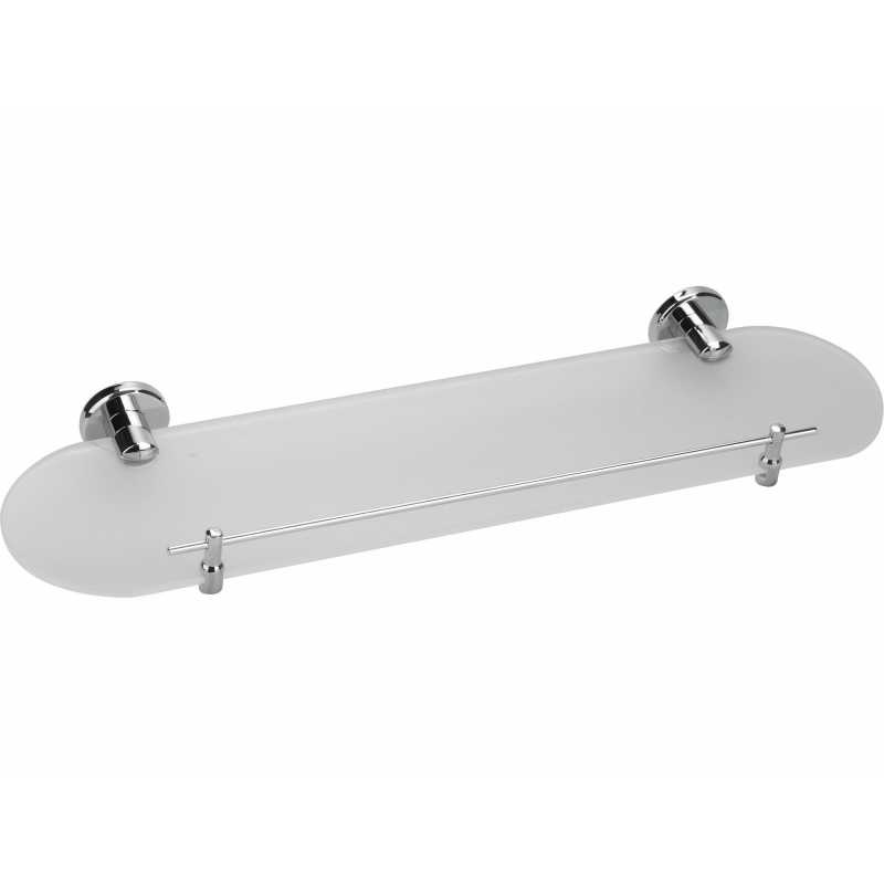 Polička sklenená 52,5cm, lesklý chróm, matné sklo, 830406