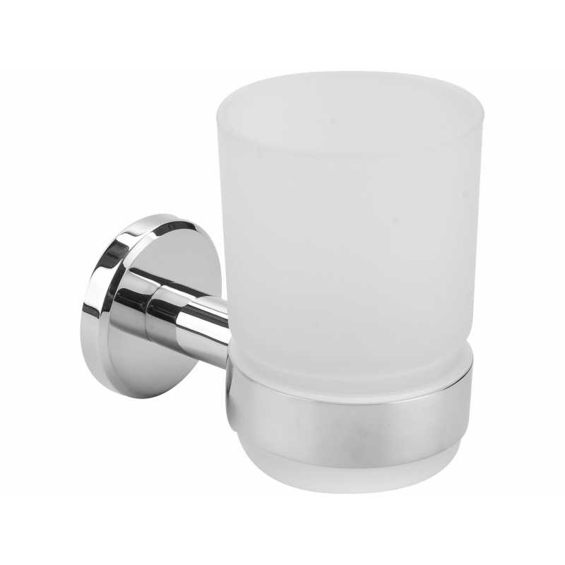 Sklenice na zubní kartáčky, matné sklo, lesklý chrom, 830408