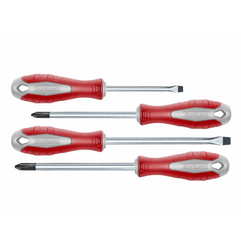 Šroubováky S2, magnetické, 4-dílná sada, FORTUM, 4740920